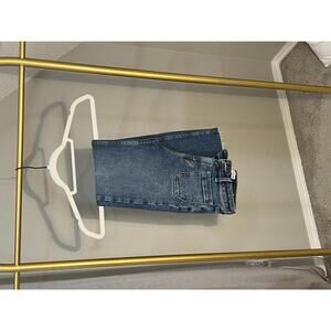 Zara high waisted mini flare jeans midblue size 25 size 0 ref 8228/035 worn once